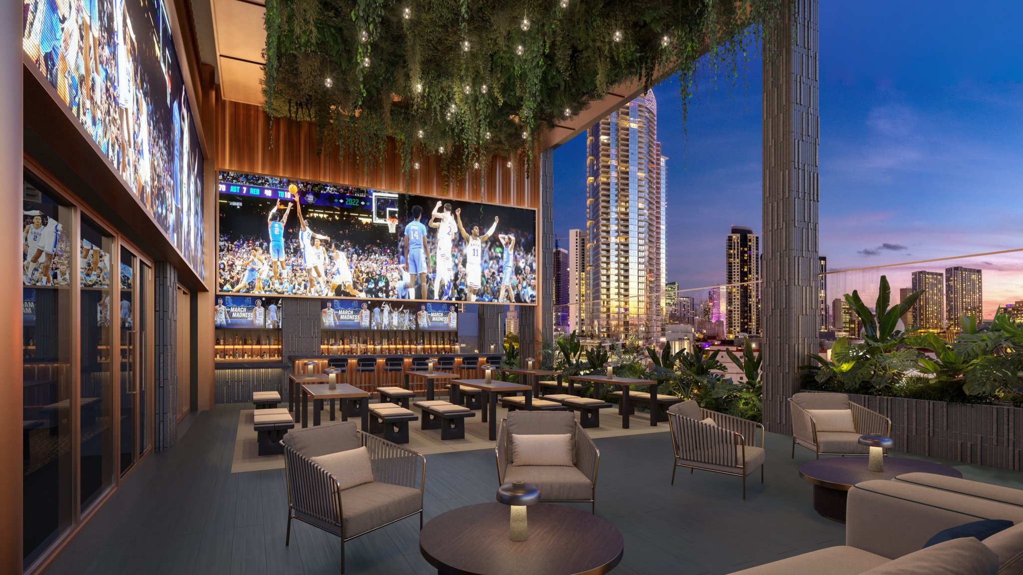 E11EVEN Hotel & Residences rooftop sports lounge Miami