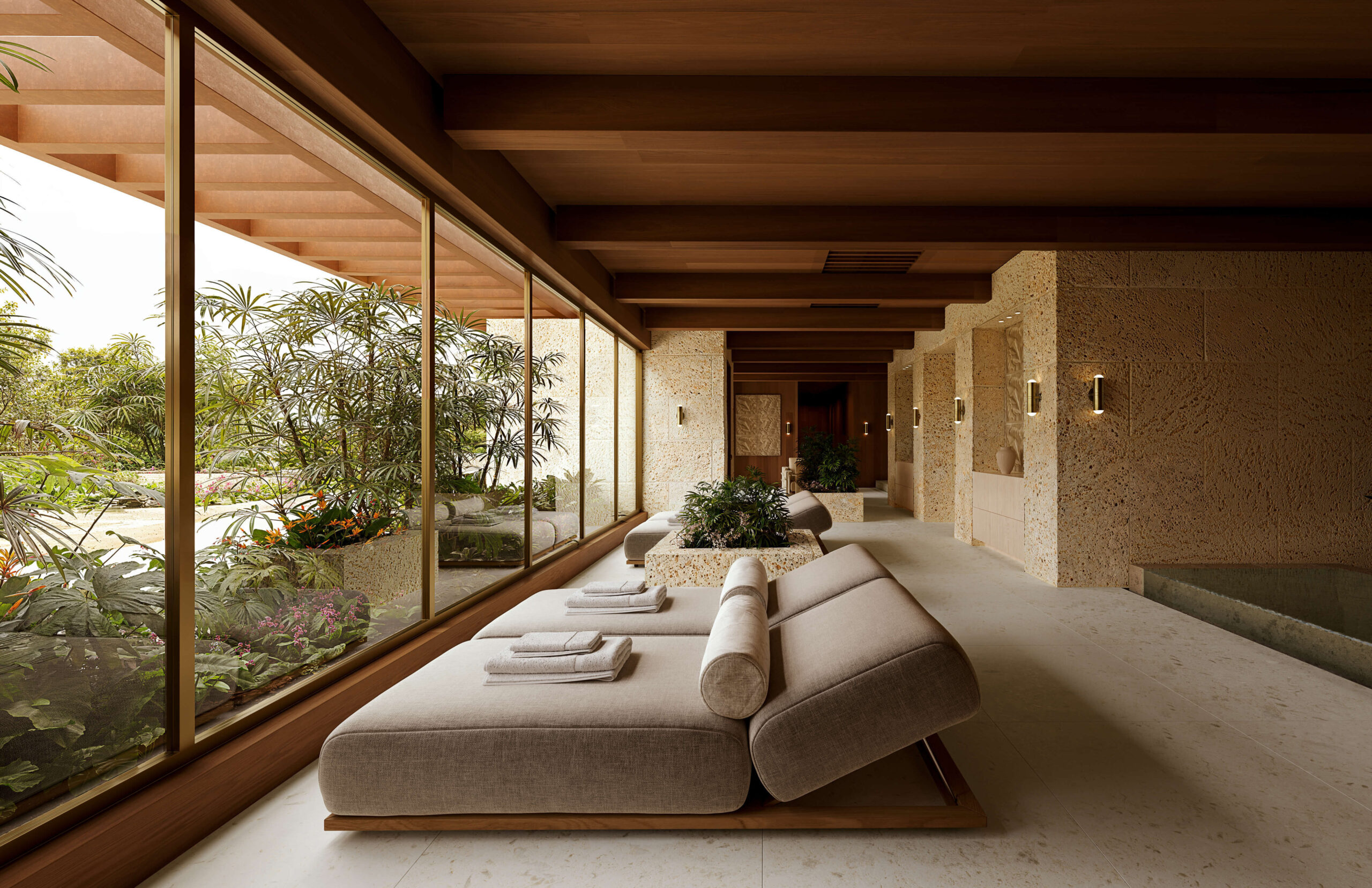 Ziggurat Coconut Grove – Oppenheim Architecture exterior rendering at dusk