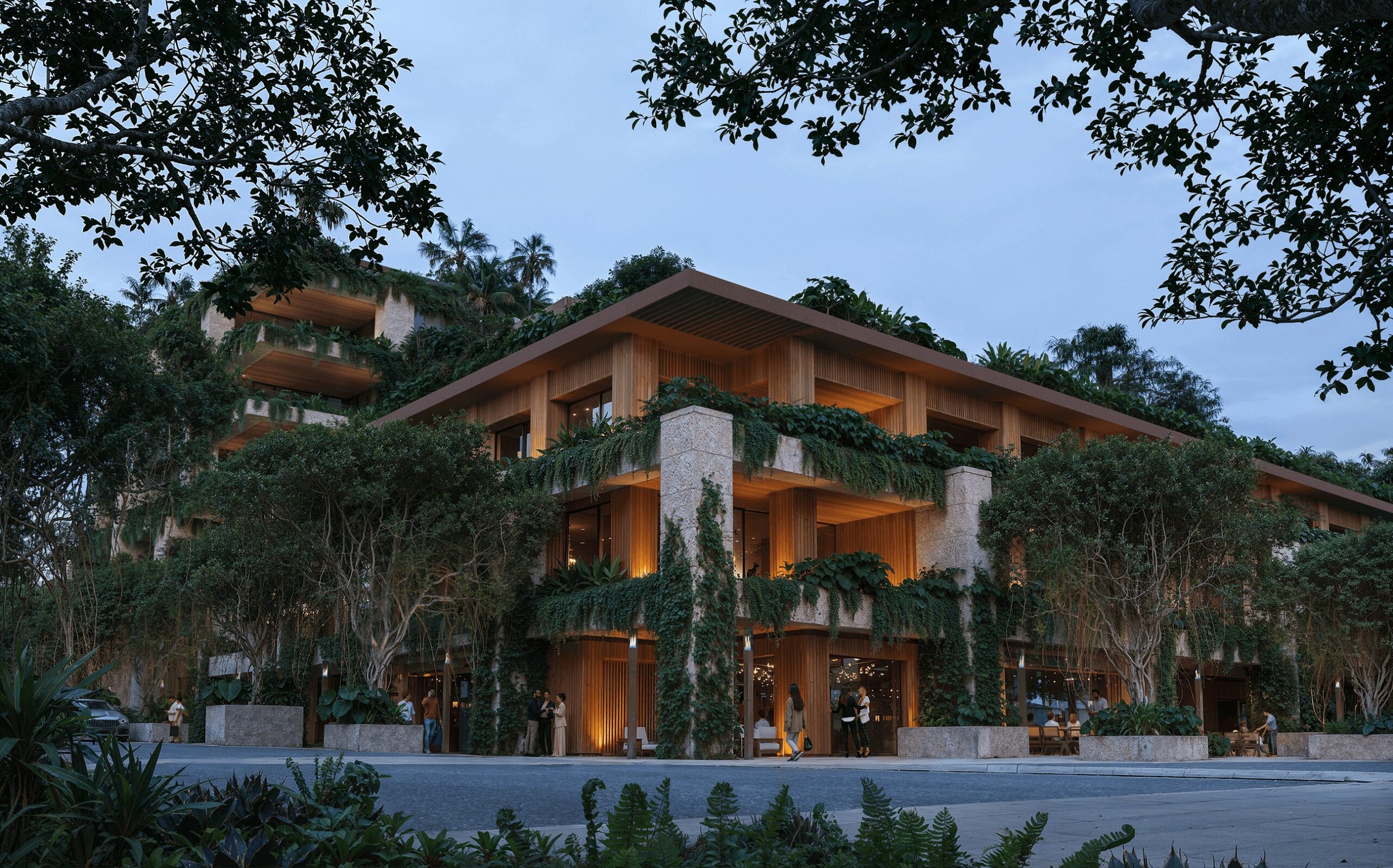 Ziggurat Coconut Grove – Penthouse interior with natural stone finishes