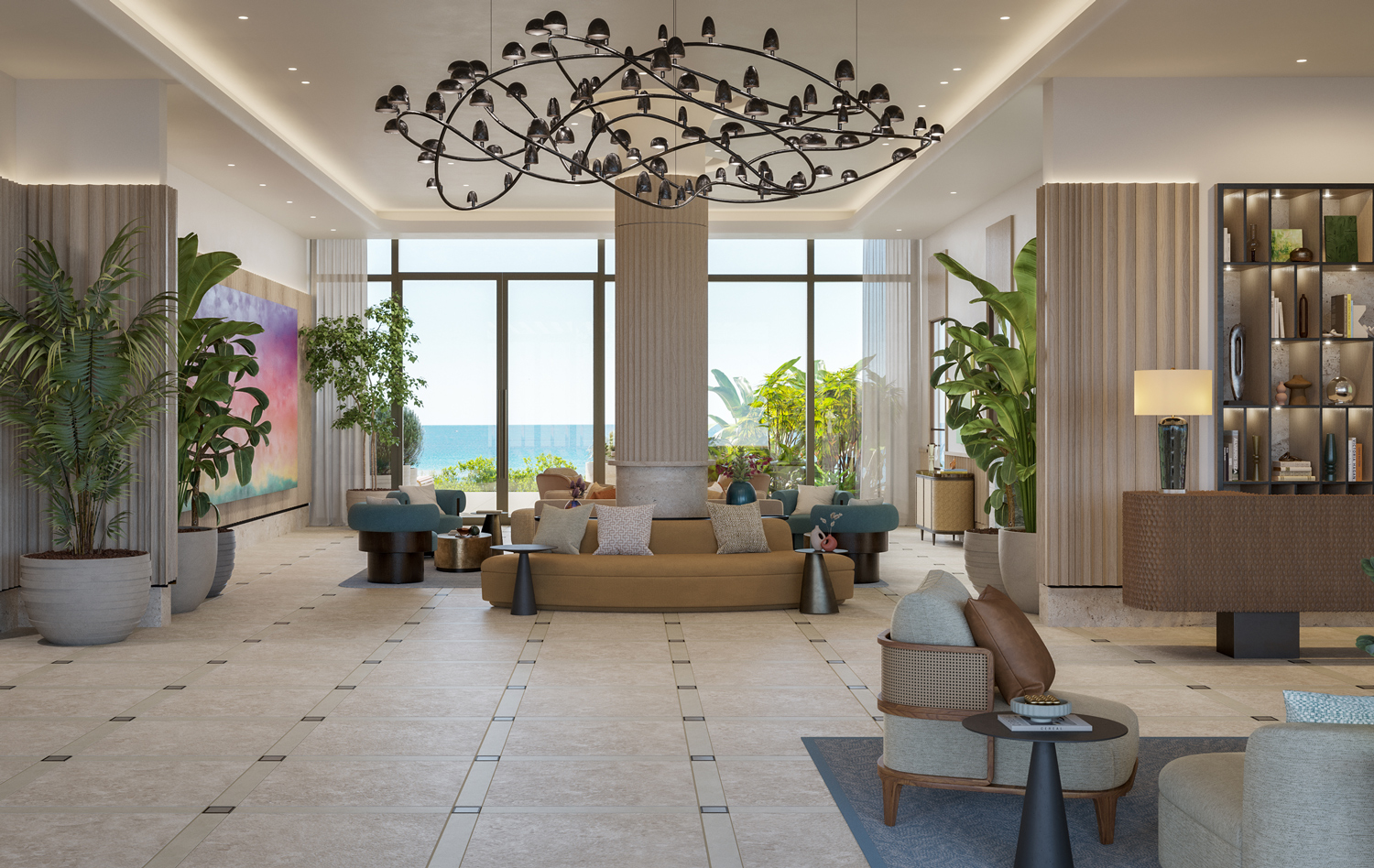 Rosewood Residences Hillsboro Beach lobby designed by Studio Piet Boon